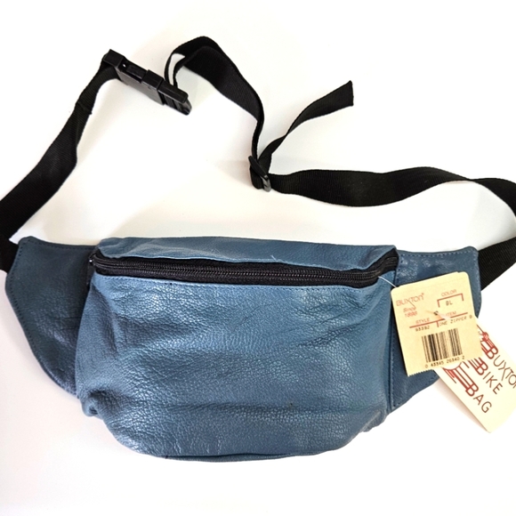 Buxton Other - NEW VINTAGE J. Buxton Original Bike Bag Belt Fanny Blue Genuine Leather